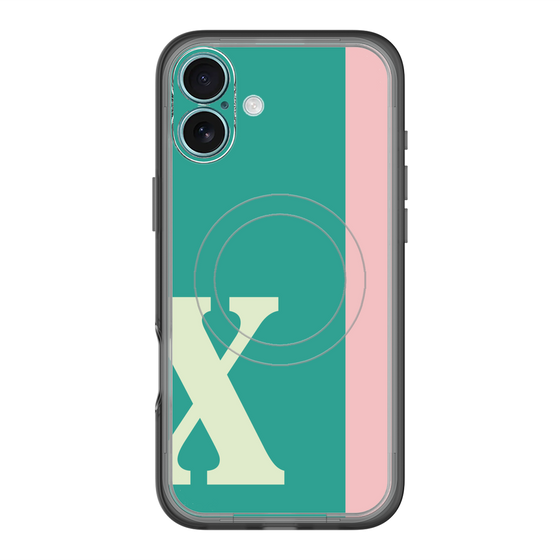 スリムプロテクションプレミアムケース with MagSafe［ オリジナル - initial color line - X green ］
