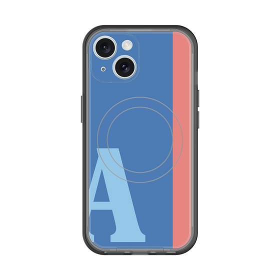 スリムプロテクションプレミアムケース with MagSafe［ オリジナル - initial color line - A blue ］