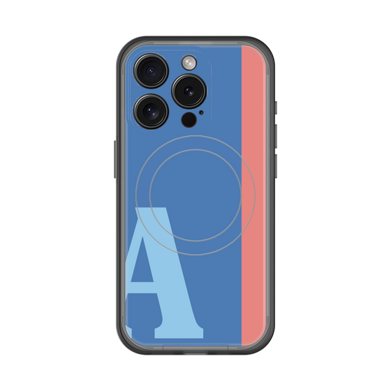 スリムプロテクションプレミアムケース with MagSafe［ オリジナル - initial color line - A blue ］