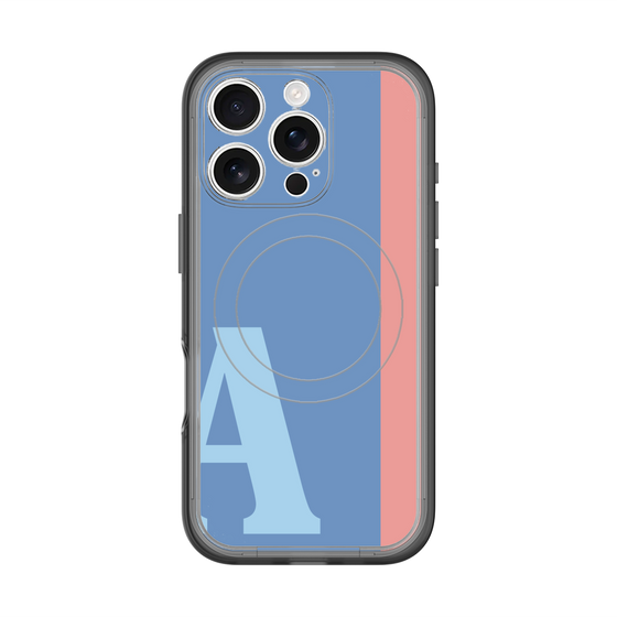 スリムプロテクションプレミアムケース with MagSafe［ オリジナル - initial color line - A blue ］
