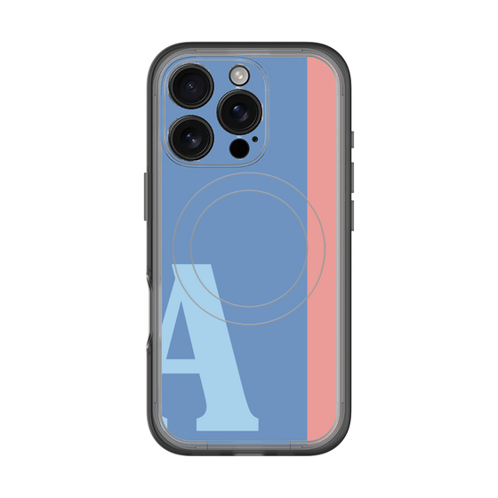 スリムプロテクションプレミアムケース with MagSafe［ オリジナル - initial color line - A blue ］