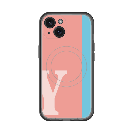 スリムプロテクションプレミアムケース with MagSafe［ オリジナル - initial color line - Y pink ］