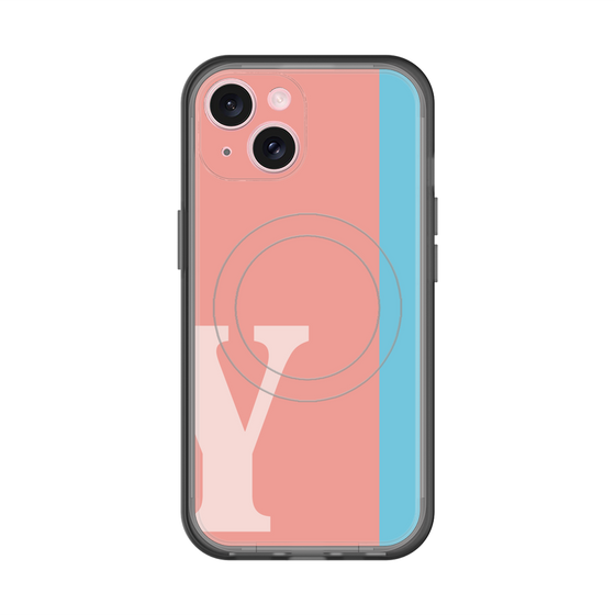 スリムプロテクションプレミアムケース with MagSafe［ オリジナル - initial color line - Y pink ］