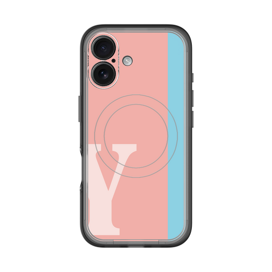 スリムプロテクションプレミアムケース with MagSafe［ オリジナル - initial color line - Y pink ］