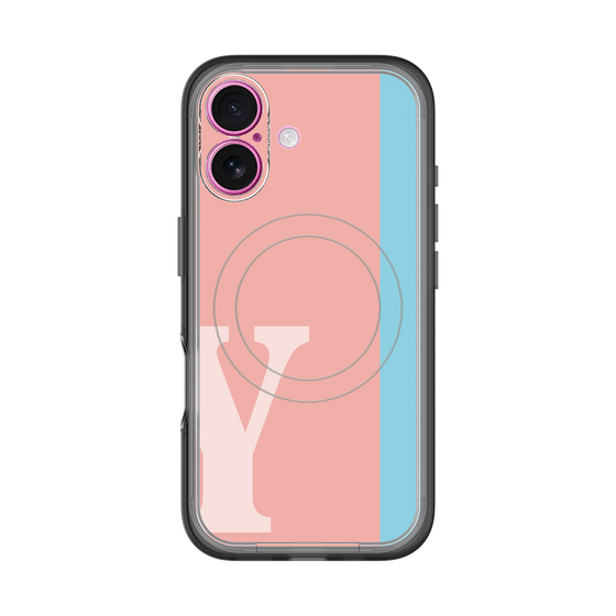スリムプロテクションプレミアムケース with MagSafe［ オリジナル - initial color line - Y pink ］