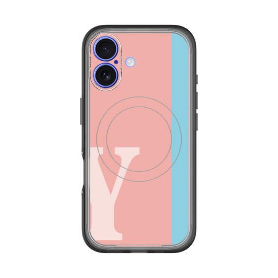スリムプロテクションプレミアムケース with MagSafe［ オリジナル - initial color line - Y pink ］
