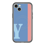 スリムプロテクションプレミアムケース with MagSafe［ オリジナル - initial color line - Y blue ］