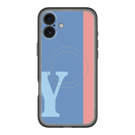 スリムプロテクションプレミアムケース with MagSafe［ オリジナル - initial color line - Y blue ］
