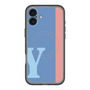 スリムプロテクションプレミアムケース with MagSafe［ オリジナル - initial color line - Y blue ］