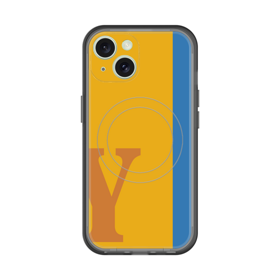 スリムプロテクションプレミアムケース with MagSafe［ オリジナル - initial color line - Y orange ］