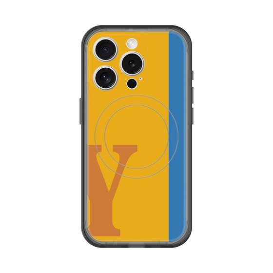 スリムプロテクションプレミアムケース with MagSafe［ オリジナル - initial color line - Y orange ］