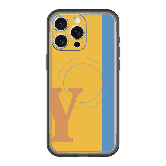 スリムプロテクションプレミアムケース with MagSafe［ オリジナル - initial color line - Y orange ］