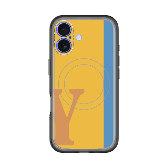 スリムプロテクションプレミアムケース with MagSafe［ オリジナル - initial color line - Y orange ］