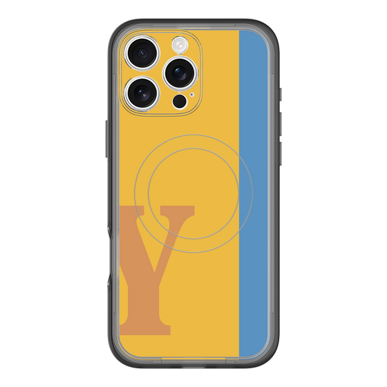 スリムプロテクションプレミアムケース with MagSafe［ オリジナル - initial color line - Y orange ］