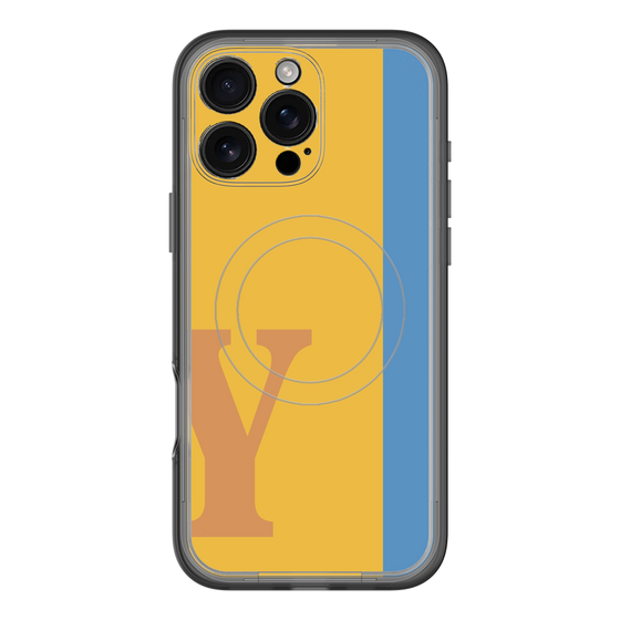 スリムプロテクションプレミアムケース with MagSafe［ オリジナル - initial color line - Y orange ］