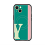 スリムプロテクションプレミアムケース with MagSafe［ オリジナル - initial color line - Y green ］