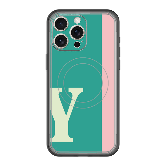 スリムプロテクションプレミアムケース with MagSafe［ オリジナル - initial color line - Y green ］