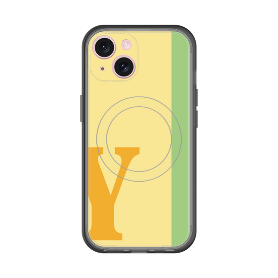 スリムプロテクションプレミアムケース with MagSafe［ オリジナル - initial color line - Y yellow ］