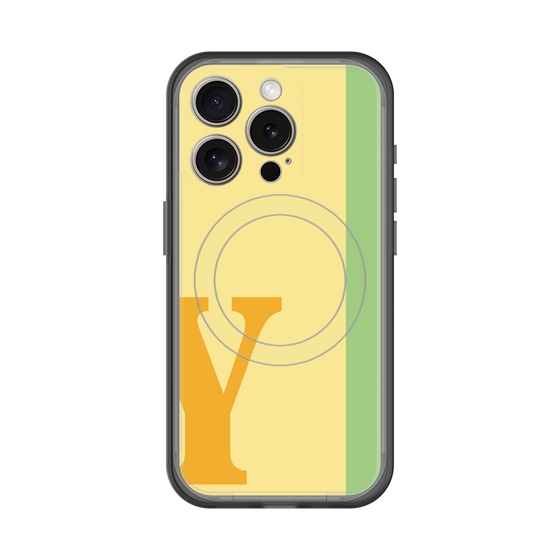 スリムプロテクションプレミアムケース with MagSafe［ オリジナル - initial color line - Y yellow ］