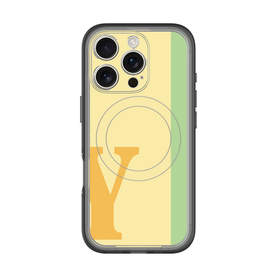 スリムプロテクションプレミアムケース with MagSafe［ オリジナル - initial color line - Y yellow ］