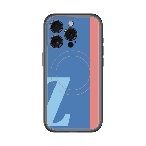 スリムプロテクションプレミアムケース with MagSafe［ オリジナル - initial color line - Z blue ］