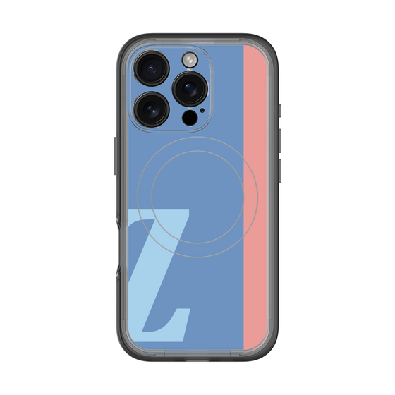 スリムプロテクションプレミアムケース with MagSafe［ オリジナル - initial color line - Z blue ］