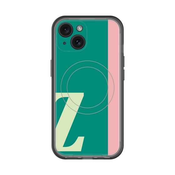 スリムプロテクションプレミアムケース with MagSafe［ オリジナル - initial color line - Z green ］