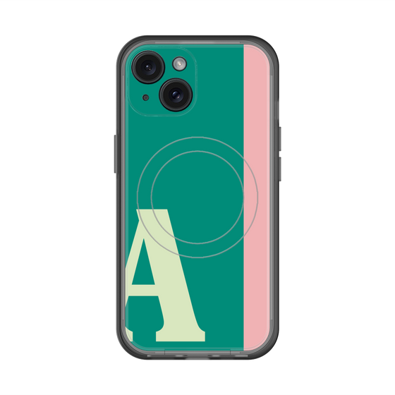 スリムプロテクションプレミアムケース with MagSafe［ オリジナル - initial color line - A green ］