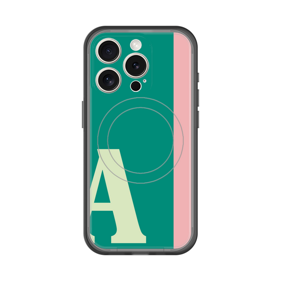 スリムプロテクションプレミアムケース with MagSafe［ オリジナル - initial color line - A green ］