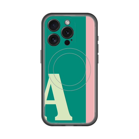 スリムプロテクションプレミアムケース with MagSafe［ オリジナル - initial color line - A green ］