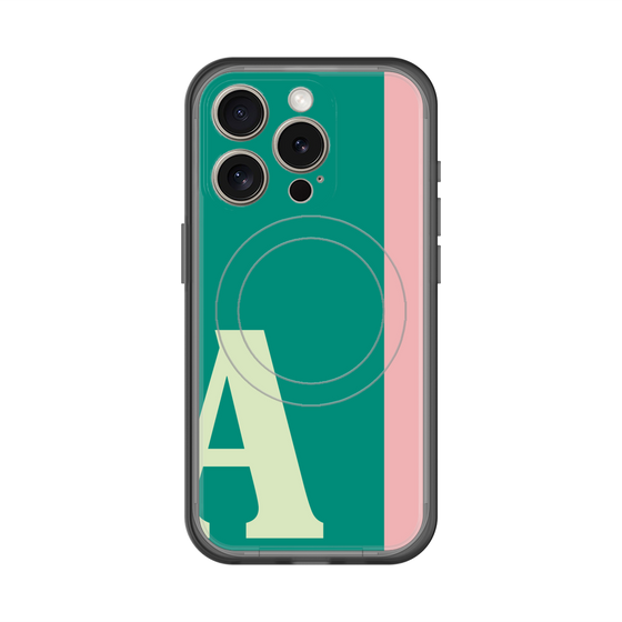 スリムプロテクションプレミアムケース with MagSafe［ オリジナル - initial color line - A green ］