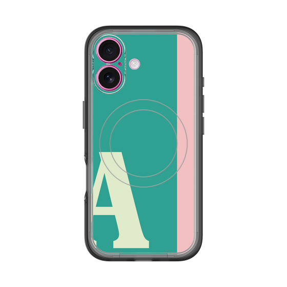 スリムプロテクションプレミアムケース with MagSafe［ オリジナル - initial color line - A green ］