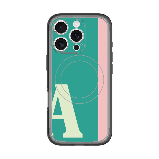 スリムプロテクションプレミアムケース with MagSafe［ オリジナル - initial color line - A green ］
