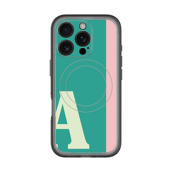 スリムプロテクションプレミアムケース with MagSafe［ オリジナル - initial color line - A green ］