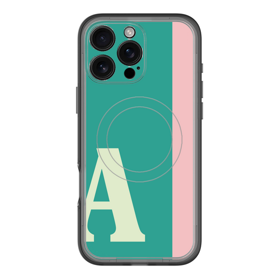 スリムプロテクションプレミアムケース with MagSafe［ オリジナル - initial color line - A green ］