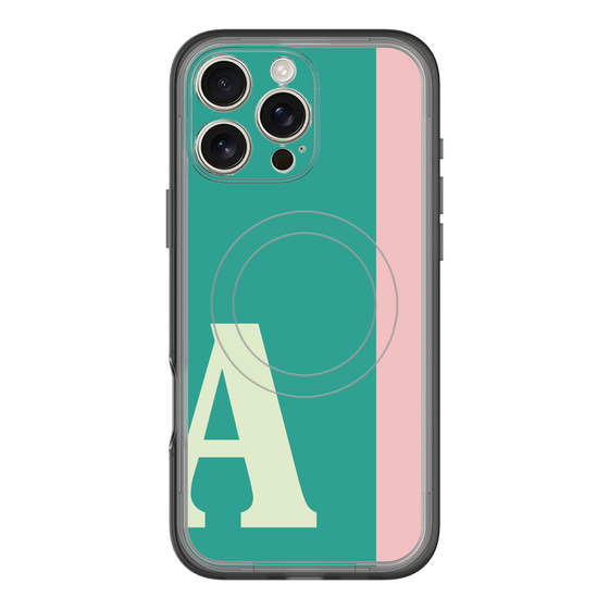 スリムプロテクションプレミアムケース with MagSafe［ オリジナル - initial color line - A green ］