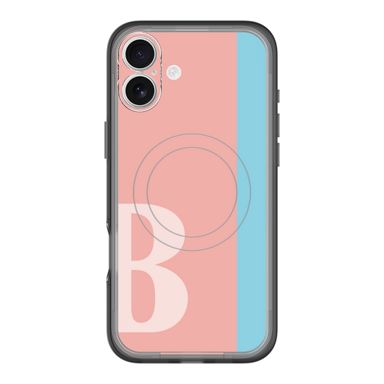 スリムプロテクションプレミアムケース with MagSafe［ オリジナル - initial color line - B pink ］