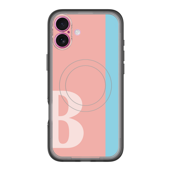 スリムプロテクションプレミアムケース with MagSafe［ オリジナル - initial color line - B pink ］