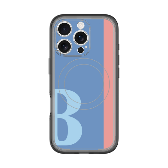 スリムプロテクションプレミアムケース with MagSafe［ オリジナル - initial color line - B blue ］