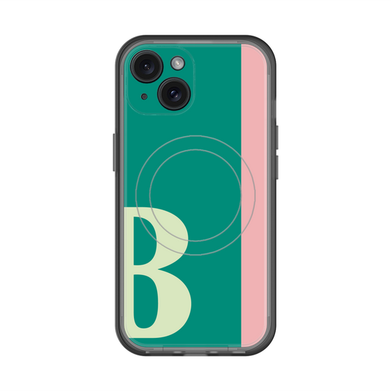 スリムプロテクションプレミアムケース with MagSafe［ オリジナル - initial color line - B green ］
