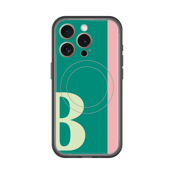 スリムプロテクションプレミアムケース with MagSafe［ オリジナル - initial color line - B green ］