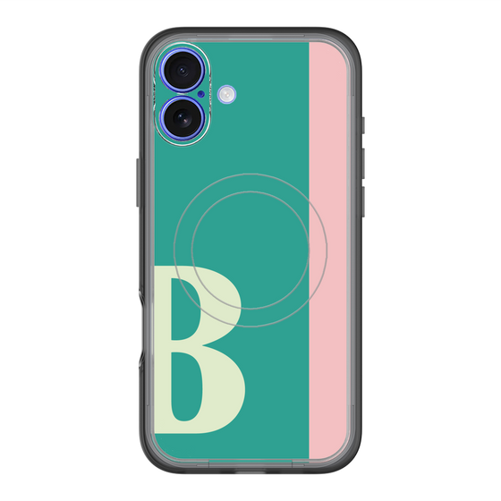 スリムプロテクションプレミアムケース with MagSafe［ オリジナル - initial color line - B green ］