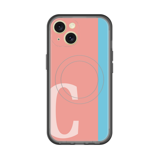 スリムプロテクションプレミアムケース with MagSafe［ オリジナル - initial color line - C pink ］
