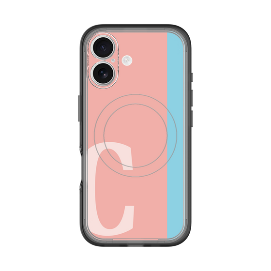 スリムプロテクションプレミアムケース with MagSafe［ オリジナル - initial color line - C pink ］