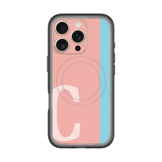 スリムプロテクションプレミアムケース with MagSafe［ オリジナル - initial color line - C pink ］
