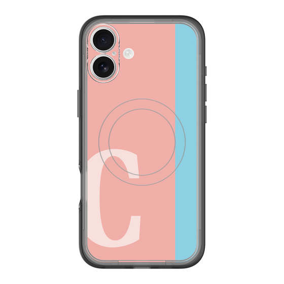 スリムプロテクションプレミアムケース with MagSafe［ オリジナル - initial color line - C pink ］