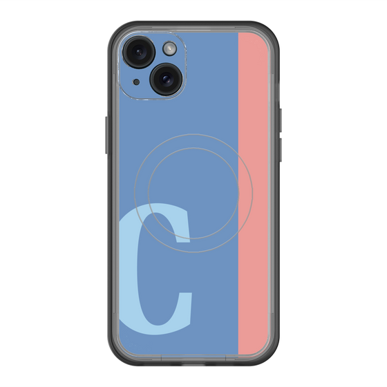 スリムプロテクションプレミアムケース with MagSafe［ オリジナル - initial color line - C blue ］