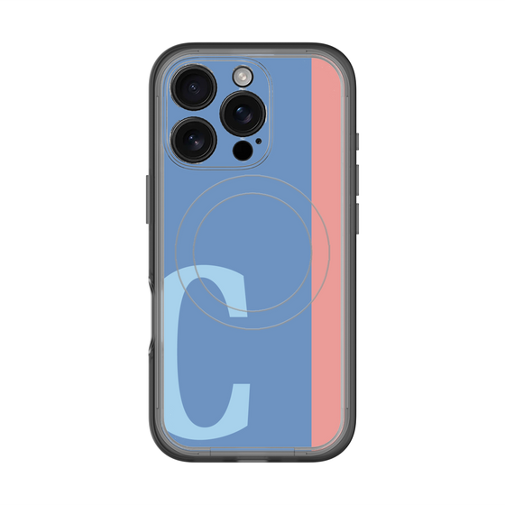 スリムプロテクションプレミアムケース with MagSafe［ オリジナル - initial color line - C blue ］