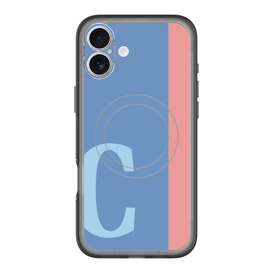スリムプロテクションプレミアムケース with MagSafe［ オリジナル - initial color line - C blue ］