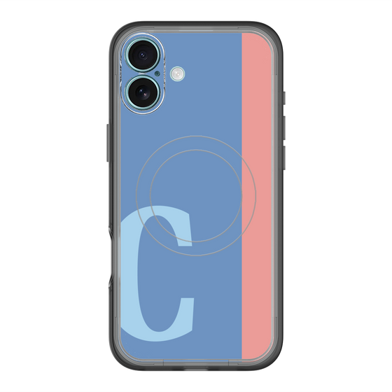 スリムプロテクションプレミアムケース with MagSafe［ オリジナル - initial color line - C blue ］